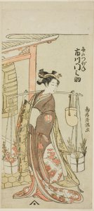 Herec Ičikawa Monnosuke II jako Dáma s vlásenkou (Ichikawa Monnosuke Kogai no Tsubone) od Torii Kiyomitsu I