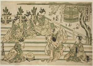 Večerní zvon Dódžódži (Dódžódži no bánšó), č. 1 ze série "Osm pohledů na děti (Osana hakkei)" od Torii Kiyomitsu I