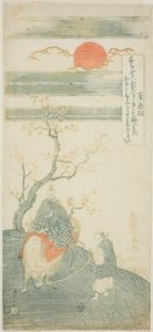 Básník Sugawara no Mičizane na voze od Torii Kiyomitsu I