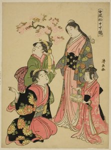 Vznešená mladá dáma, ze série „Zrcadlo ženských způsobů (Onna fuzoku masu kagami)“ od Torii Kiyonaga