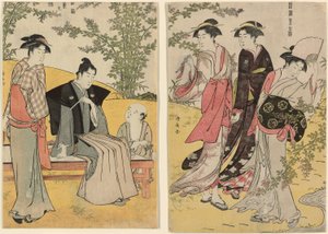 Výlet do Hagidery ze série "Brokád východních mravů (Fuzoku Azuma no nishiki)" od Torii Kiyonaga