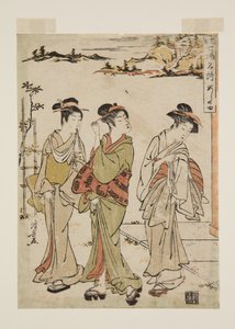 Ashinoyu (barevný dřevotisk) od Torii Kiyonaga