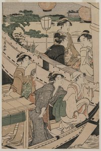 Vodácká párty na řece Sumida od Torii Kiyonaga