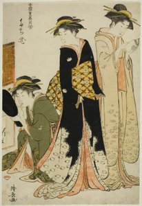 Baviči z Tachibany, ze série „Sbírka současných krás požitkářských čtvrtí (Tosei yuri bijin awase)“ od Torii Kiyonaga