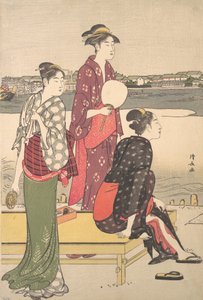 Večer na břehu řeky Sumida. od Torii Kiyonaga