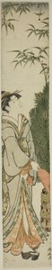 Gejša hrající Battledore a Shuttlecock od Torii Kiyonaga