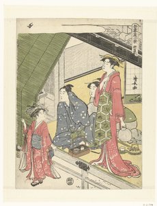 Nový Yoshiwara Shin Yoshiwara (titul na objektu) Deset letních scén ve východním hlavním městě (název série) Azuma natsu jukkei (název série na objektu) od Torii Kiyonaga