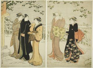 Matsuchi Hill po sněžení od Torii Kiyonaga
