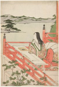 fialová šikibu od Torii Kiyonaga