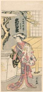 Nakamura a Mijuro jako členka lišky Te S z Te Pay, liška skákající do brány torii (liška Nakamury a Mijura z Mt. Ubagatake) od Torii Kiyonaga