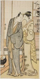 Herec Ichikawa Yaozo III s gejšou, z nepojmenované série grafik zobrazujících herce v soukromém životě od Torii Kiyonaga