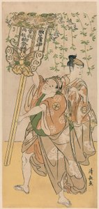 Herci Azuma Tozo III a Otani Tokuji, z pentaptychu jedenácti herců oslavujících festival svatyně bratří Soga od Torii Kiyonaga