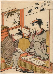 Řemeslník (Ko) ze série „Krásky ilustrující čtyři společenské třídy (Adesugata shi no ko sho)“ od Torii Kiyonaga