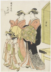 Kurtizána Katsuyama z domu Echizenya, konec 18.-začátek 19. století od Torii Kiyonaga