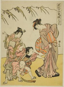 Pátý měsíc (Satsuki), ze série "Módních dvanáct ročních období (Furyu juni kiko)" od Torii Kiyonaga