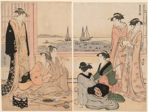 Čtvrtý měsíc, ze série „Dvanáct měsíců na jihu (Minami juni ko)“ od Torii Kiyonaga