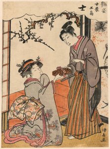 Samuraj (Shi) ze série Krásky ilustrující čtyři společenské třídy (Adesugata shi no ko sho) od Torii Kiyonaga