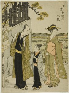 Pohled z Komagata Hall, ze série "Osm okrsků chrámu Kinryuzan v Asakusa (Asakusa Kinruzan hakkei)" od Torii Kiyonaga