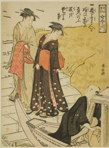 Treasure d Admo Hion s a Young g wo nudle (Druhá dcera Ho-kun Onna Imagawa) od Torii Kiyonaga