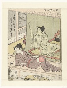 Dvě ženy na letní večer Sbírka humorných básní (název série) Haifu yanagidaru (název série na objektu) od Torii Kiyonaga