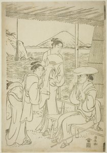Návštěvníci Enoshimy od Torii Kiyonaga