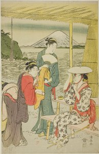 Návštěvníci Enoshimy od Torii Kiyonaga