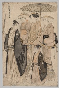 Žena z Yoshiwara a doprovod, 1752-1815. od Torii Kiyonaga