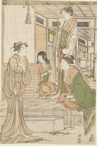 Yoshitsune serenáduje Joruri hime. od Torii Kiyonaga