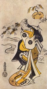 Mladá Japonka v kimonu od Torii Kiyonobu I