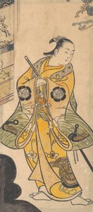 Herec jako samurajský mladík, ca. 1735.