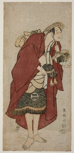 Herec Sakata Hangoro III jako ženich Abumizuri no Iwazo v Koriyamě, ve skutečnosti Kurisaka Taro Tomonori od Toshusai Sharaku