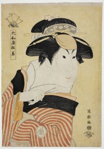 Yamatoya Tojaku (Herec Iwai Hanshiro IV jako Otoma, dcera Ohina z Inamuragasaki v Kamakuře) (Yondai-me Iwai Hanshiro no Kamakura Inamuragasaki no Ohina musume Otoma) od Toshusai Sharaku