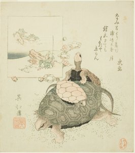 Sea turtles and Urashima Taro od Totoya Hokkei