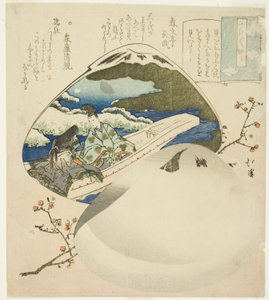 Hra na hledání skořápek ze série Essays in Idleness (Tsurerezuregusa) od Totoya Hokkei