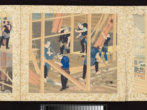 Řemeslníci, krásy a výroční akce od Toyohara Kunichika