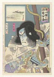 Ichikawa Danjuro IX jako Taira no Tomomori Taira no Tomomori (název na objektu) Honderd rollen van Ichikawa Danjuro IX (název série) Ichikawa Danjuro engei hyakuban (název série na objektu) od Toyohara Kunichika