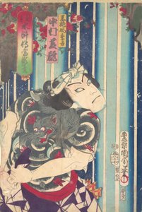 Imaginární portrét, herec Nakam..., 1875. Imaginární portrét, herec Nakam..., od Toyohara Kunichika