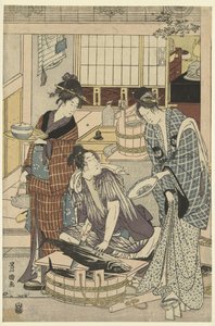 obchodník s rybami Čtvrtý měsíc, triptych Yongatsu, sanbukutsui (název na objektu) Dvanáct měsíců od Toyohiro a Toyokuni (název série) Toyohiro Toyokuni ryoga juniko (název série na objektu) od Toyokuni (II) , Utagawa