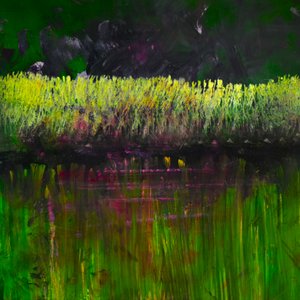 Marsh- Nokturno, 2017 (olej na desce) od Tracy Lambros