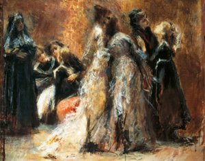 Visiting College, Tranquillo Cremona (1837-1878), olej na plátně