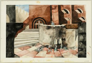 Scénický návrh pro Tragedy Die Nibelungen od Friedricha Hebbela, cca 1934. od Traugott Müller