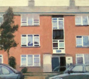 Místo k životu 47, 2012 (olej na překližce) od Trevor Burgess