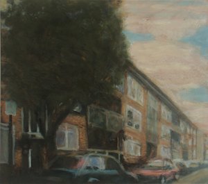 Místo k životu 4, 2010 (olej na překližce) od Trevor Burgess