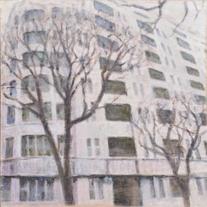 Místo k životu 58, 2013 (olej na překližce) od Trevor Burgess