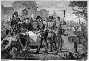 Osvobození bývalého cyperského práva v Bordeaux v roce 1453. Rytiny 19. století podle kresby Garniera Trichona. od Trichon (after)