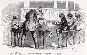 Děti pracující na cívkách v Londýně, Paddy a jeho společníci, z "Le Musée des Familles", 1848 od Trichon