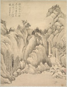Vodopád a skály, 1847. od Tsubaki Chinzan