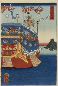 Daimjova loď proplouvající vnitrozemským mořem od Tsukioka Yoshitoshi