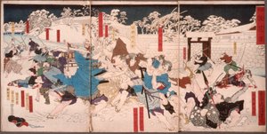 Padlé květy ve sněhu od Tsukioka Yoshitoshi