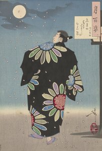 Fukami Jikyu v měsíčním světle,1887 (barevný dřevoryt) od Tsukioka Yoshitoshi
